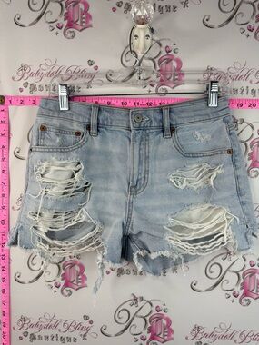 American Eagle Outfitters shorts baby Light Blue Distressed Denim Shorts